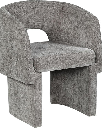 Meridian Furniture Emmet Collection Modern | Contemporary Dining Accent Chair with Rich Fabric, Steel Inner Frame, 26" W x 23.5" D x 30" H, Grey - LeafyLoom