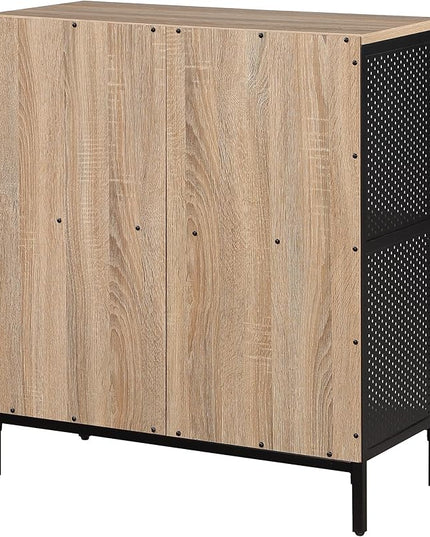 OSP Home Furnishings Ace Contemporary Modern Storage Cube Bookcase, 4 Cubes, River Oak Finish - LeafyLoom