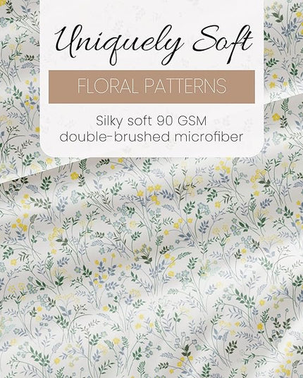 Linen Market 4 Piece King Bedding Sheet Set (Light Blue Floral) - Sleep Better Than Ever with These Ultra-Soft & Cooling Bed Sheets for Your King Size Bed - Deep Pocket Fits 16" Mattress - LeafyLoom