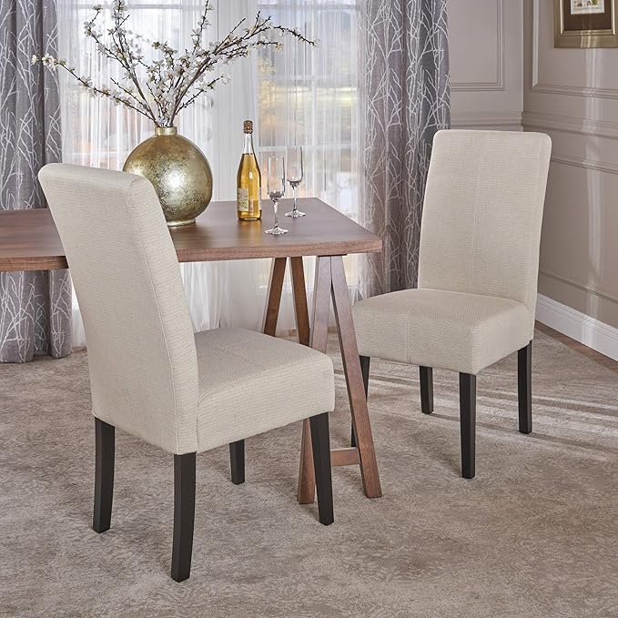 Christopher Knight Home Pertica Fabric Dining Chair, Beige 25D x 18W x 39.75H in - LeafyLoom