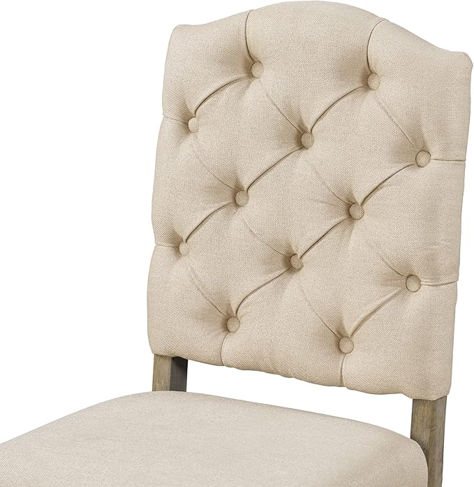 Small Dining Table Set for 4-6, Modern Round Extendable Table and Upholstered Chairs, X-Shaped Cross Base, Button Tufting Backrest, Retro Style Home Furniture for Small Spaces, Living Room - LeafyLoom