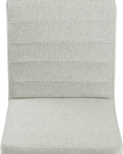 HomePop Channeled Metal Dining Chair - Sustainable Gray Woven (Single Pack) - LeafyLoom