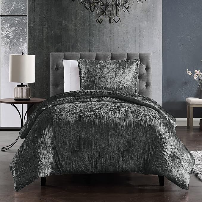 Riverbrook Home Turin Comforter Set, Twin, Charcoal, 2-Piece Set - LeafyLoom