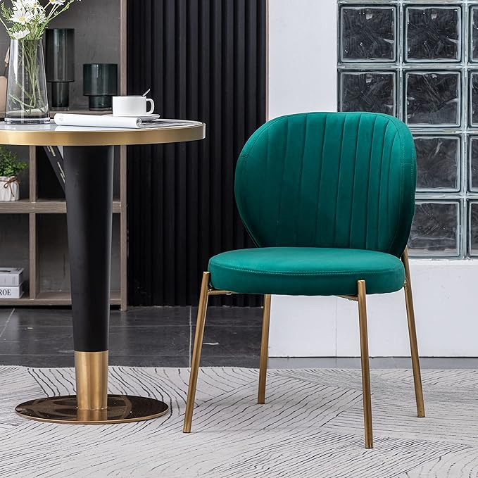Roundhill Furniture Amoa Dining Chair, Set of 2, Green - LeafyLoom