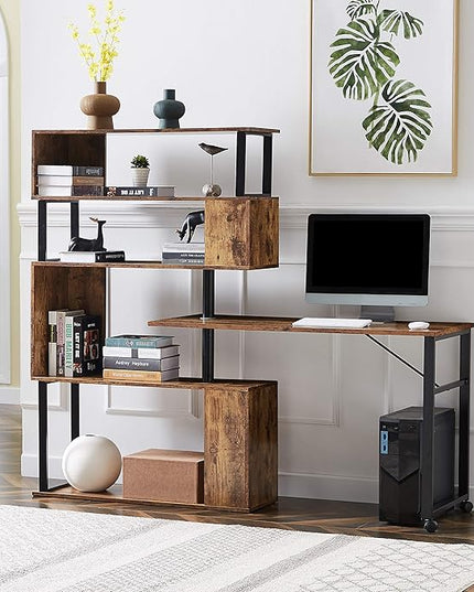 NicBex Kimberly-DW-00055-LWJ Home Office Desks, 47.2"x39.9"x60.2, Brown - LeafyLoom