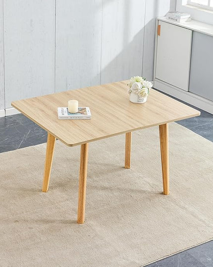 NicBex 47.2Inch Folding Rectangular Dining Table,Modern Kitchen Table with MFC Tabletop and Rubber Wooden Legs for 4 to 6,Dining Room Table for Kitchen,Meeting Room and Living Room,Space-Saving,Wood - LeafyLoom