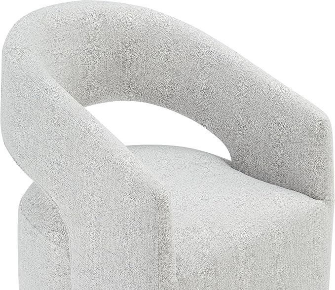 Dining Chairs with Casters Upholstered Modern Armchair with Rollers for Diningroom Bedroom Livingroom Reading Room, 32.25''H, Light Grey - LeafyLoom