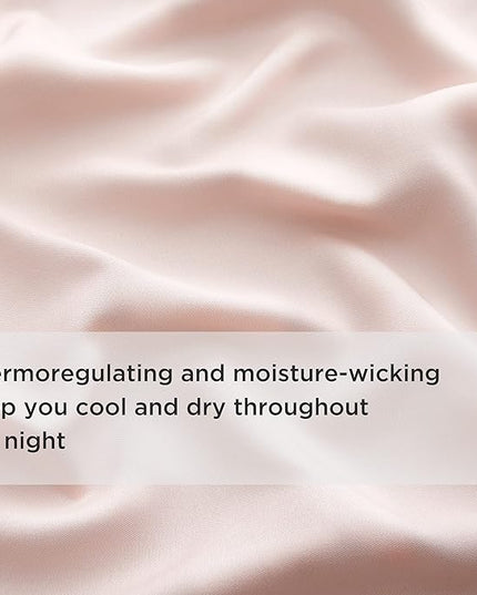 Bedsure Twin Sheets Set, Cooling Sheets Twin Size Bed Set, Rayon Derived from Bamboo, Twin Size Sheets, Breathable & Soft Bed Sheets, Hotel Luxury Silky Bedding Sheets & Pillowcases, Pink - LeafyLoom