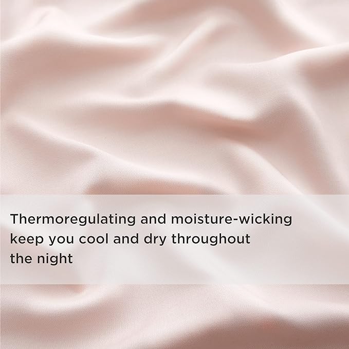 Bedsure Twin XL Sheet Set Dorm Bedding, Cooling Sheets Twin Extra Long Sheets, Rayon Derived from Bamboo, Deep Pocket Up to 16", Hotel Luxury Silky Bedding Sheets & Pillowcases, Pink - LeafyLoom