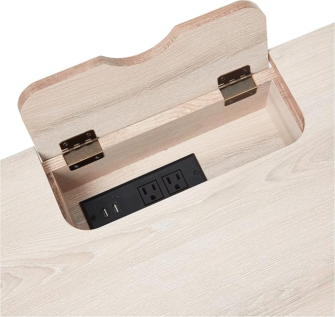 Acme Wendral Wooden Top Writing Desk with 2 Drawers in Natural and Black - LeafyLoom