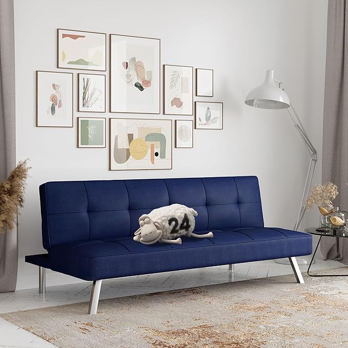Serta Rane Futon, Navy Blue - LeafyLoom