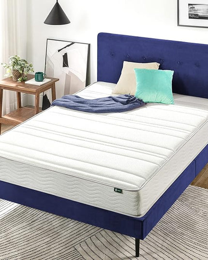 ZINUS 8 Inch Foam and Spring RV Mattress, Short Queen Size for RVs, Campers & Trailers, Mattress in A Box, White - LeafyLoom