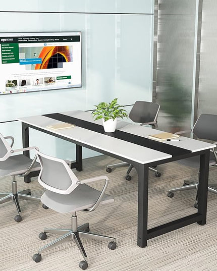 Tribesigns Modern Computer Desk, 70.8 x 31.5 inch Large Office Desk Computer Table Study Writing Desk Workstation for Home Office, Conference Room - LeafyLoom