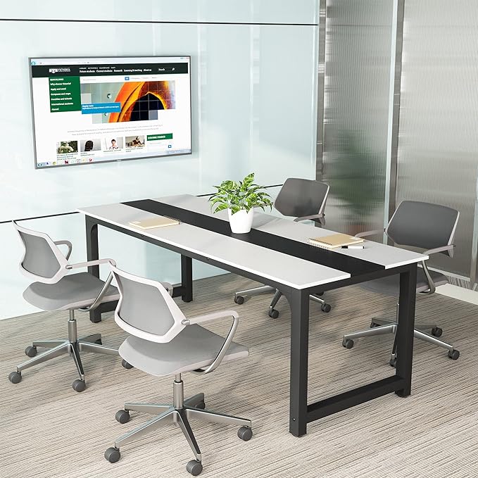 Tribesigns Modern Computer Desk, 70.8 x 31.5 inch Large Office Desk Computer Table Study Writing Desk Workstation for Home Office, Conference Room - LeafyLoom