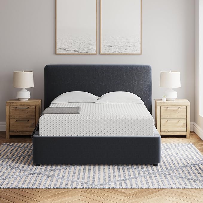 Signature Design by Ashley King Size Chime 12 Inch Medium Firm Memory Foam Mattress with Green Tea & Charcoal Gel - LeafyLoom