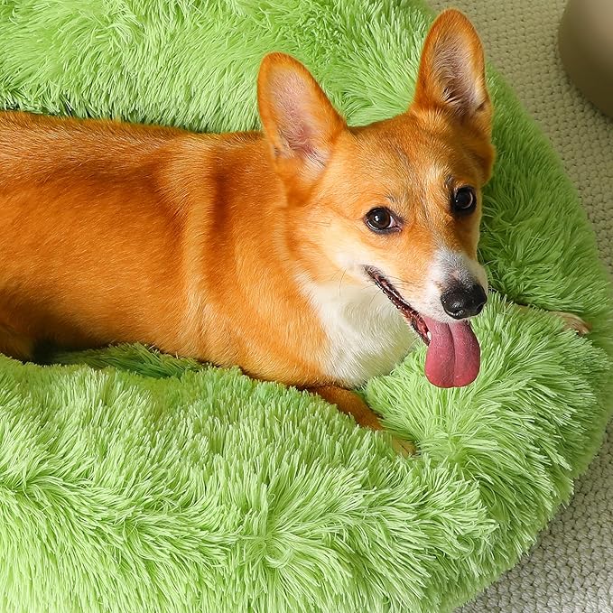 WESTERN HOME WH Calming Dog Bed & Cat Bed, Anti-Anxiety Donut Dog Cuddler Bed, Warming Cozy Soft Dog Round Bed, Dog Cat Cushion Bed for Small Medium Dogs and Cats WESTERNHOME