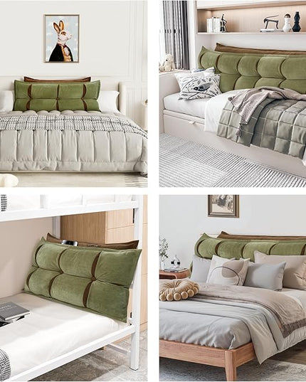 Johnear Headboard Backrest Set of 2 Pack Chenille Throw Pillows for Daybed Couch Support Reading Pillows for Sitting in Bed Adult, Orange Green Large Bolster Pillow for King Size Bed Wedge Pillow - LeafyLoom