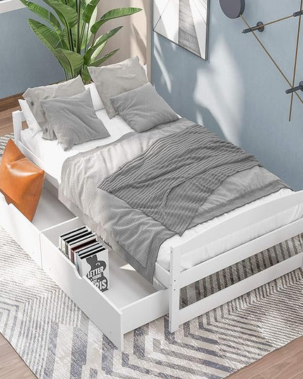 Merax Multifunctional Wood Daybed with Drawers Sofa Storage Bed with Headboard/Space Saving/No Box Spring Needed White - LeafyLoom