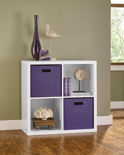 ClosetMaid Bookshelf with 4 Shelf Tiers, Adjustable Shelves, Tall Bookcase Sturdy Wood & 4 Cube Storage Shelf Organizer Bookshelf with Back Panel, Easy Assembly, Wood, White Finish - LeafyLoom