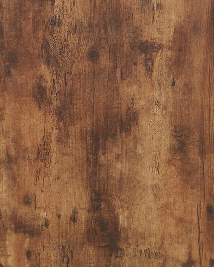 Household Essentials Crown Narrow 3 Shelf Open Storage Bookshelf Rustic Hickory Wood Grain and Black Metal - LeafyLoom