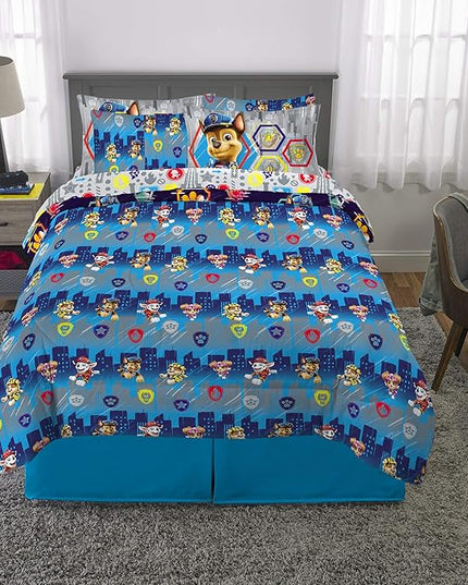 Franco Kids Bedding Super Soft Comforter and Sheet Set with Sham, 7 Piece Full Size, Paw Patrol Movie - LeafyLoom