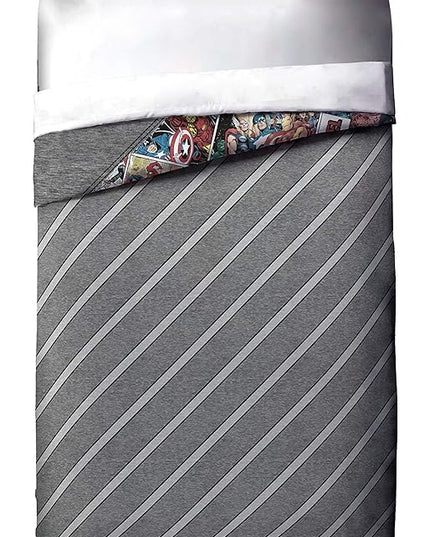 Jay Franco Marvel Comics 80th Anniversary Full/Queen Comforter & Sham Set - Super Soft Kids Reversible Bedding - Fade Resistant Microfiber (Official Marvel Product) - LeafyLoom