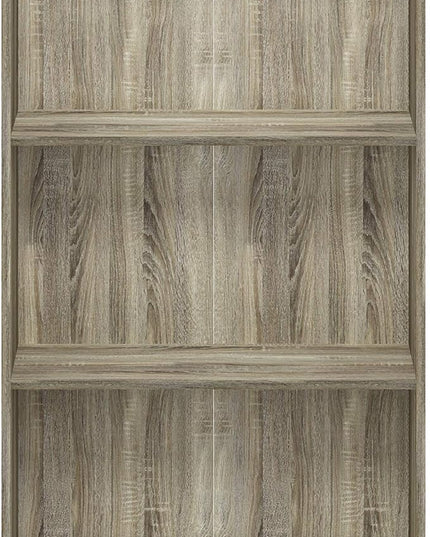 FURINNO Basic 3-Tier Bookcase Storage Shelves, Sonoma Oak - LeafyLoom