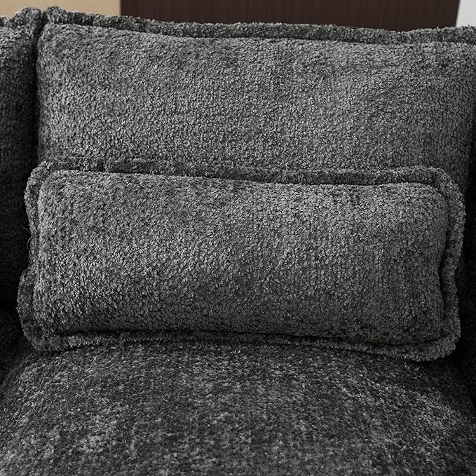 Oversized Modular Sectional Sofa Cloud Couch, U Shaped Chenille Upholstered Overstuffed Corner Couch with Double Chiase Lounge and Solid Wood Legs, 6 Seater Soft Sleeper Sofa&Couches for Home - LeafyLoom