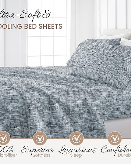 Linen Market 4 Piece California King Bedding Sheet Set (Light Blue) - Sleep Better Than Ever with These Ultra-Soft Cooling Bed Sheets for Your California King Size Bed - Deep Pocket Fits 16" Mattress - LeafyLoom