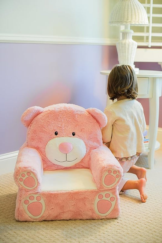Animal Adventure | Sweet Seats | Pink Bear Children's Plush Chair - LeafyLoom