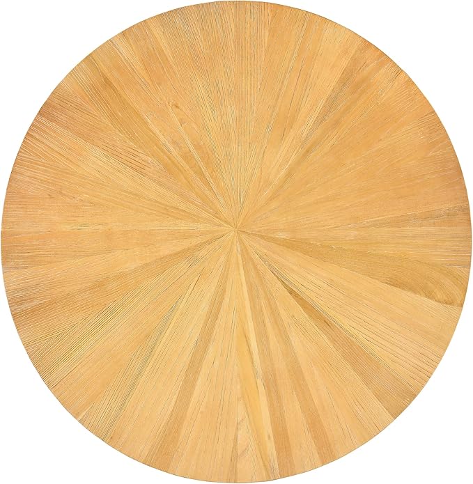 Round Coffee Tables for Living Room, 2 Tier Solid Wood Coffee Table with Storage, Modern Circle Coffee Table with Black Metal Legs, 33.5 x 17.8 inch, Natural Wood Color, KFZ-1338-OA - LeafyLoom