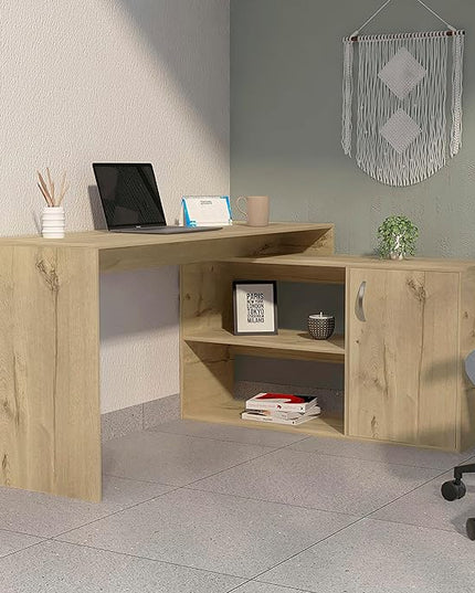 NicBex Kimberly-DW-00044-LWJ Home Office Desks, 45.86"x59.64"x30.11", Light Oak - LeafyLoom
