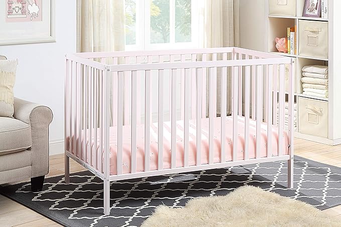 Suite Bebe Palmer 3 in 1 Convertible Crib - Quick Ship, Pastel Pink - LeafyLoom