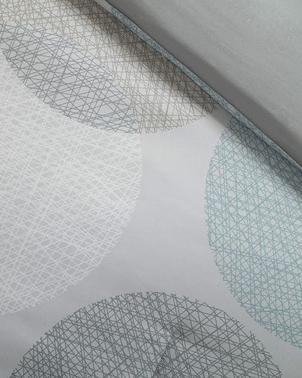 Madison Park Essentials Bed in a Bag Comforter, Vibrant Color Design All Season Down Alternative Cover with Complete Cotton Sheet Set, Queen(90"x90"), Knowles, Circular Aqua, 9 Piece - LeafyLoom