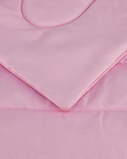 Amazon Basics 2 Piece Microfiber Kid's Bed-in-a-Bag Bedding Set, Toddler, Pink, Solid - LeafyLoom