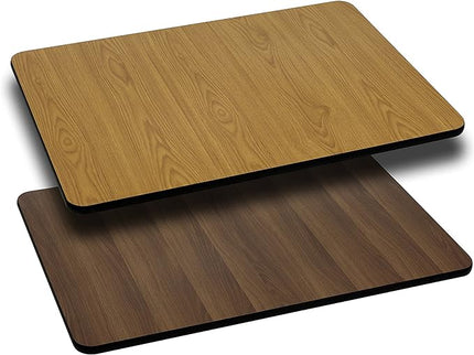 Flash Furniture Glenbrook 24'' x 30'' Rectangular Table Top with Natural or Walnut Reversible Laminate Top - LeafyLoom