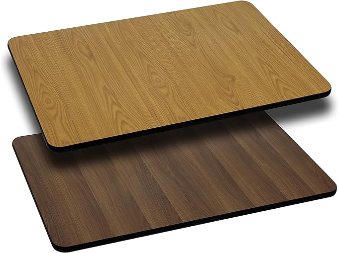 Flash Furniture Glenbrook 24'' x 30'' Rectangular Table Top with Natural or Walnut Reversible Laminate Top - LeafyLoom