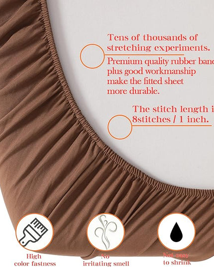 NTBAY Toddler Bedding Set - 4 Piece Soft and Breathable Crib Bedding Set for Boys and Girls, Includes Quilted Comforter, Fitted Sheet, Flat Top Sheet and Envelope Pillowcase, Brown - LeafyLoom