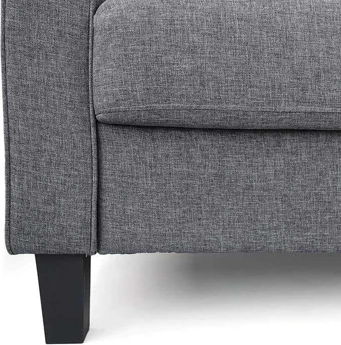 Furinno Bayonne Modern Upholstered Loveseat/Sofa Couch for Living Room, Gunmetal - LeafyLoom