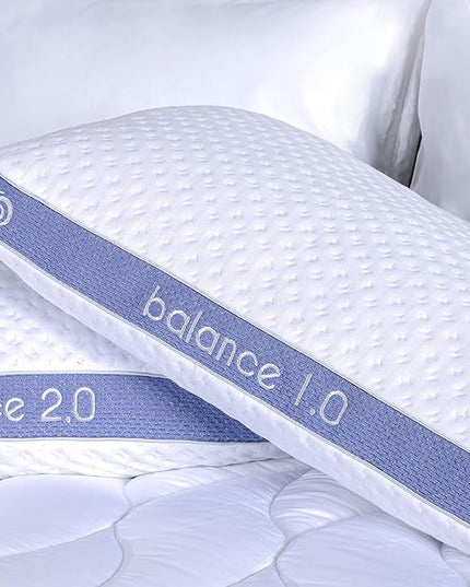 Bedgear Balance Performance Pillow - Size 1.0 - Moisture Wicking Bed Pillow - All Sleep Positions - Medium Firmness Sleeping Pillow - Hypoallergenic, Washable Removable Cover - 20" W x 26" L x 5.25" H - LeafyLoom