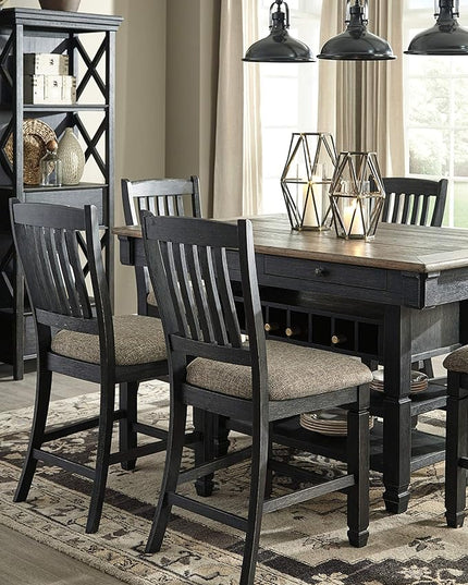 Signature Design by Ashley Tyler Creek Farmhouse 75" Display Cabinet or Bookcase with Drawers, Almost Black - LeafyLoom