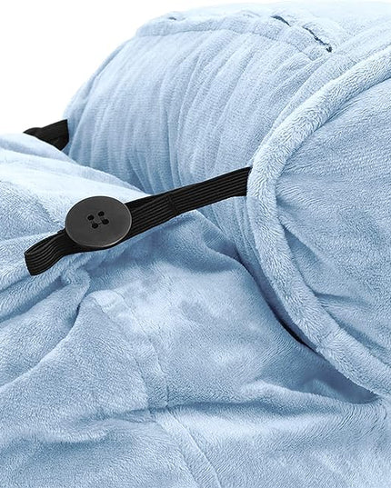 Husband Pillow XXL Cover Only Sky Blue, Cozy Microfiber Bed Rest Pillow Cover with Arms - Array of Colors - Generous Side and Back Pockets for Your Favorite Comfy Reading Pillow - LeafyLoom