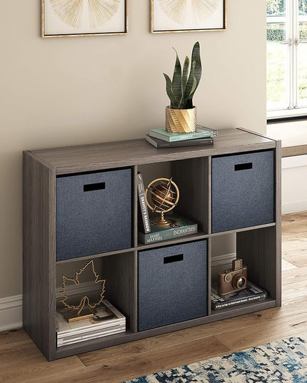 ClosetMaid Decorative 6 Cube Open Display Wood Laminate Versatile Storage Organizer for Indoor Home or Office Spaces, Graphite Gray - LeafyLoom
