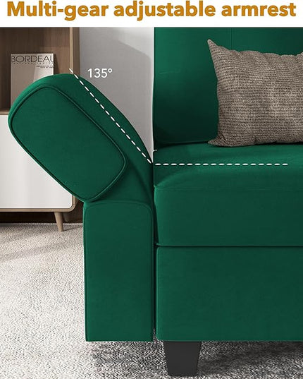 Modular Sectional Sofa, Convertible Sectional Couches for Living Room U Shaped Sectional Sofa Couch with Storage Ottoman, High Supportive 6 Seats Reversible Sectionals 113'' with Chaise, Green - LeafyLoom