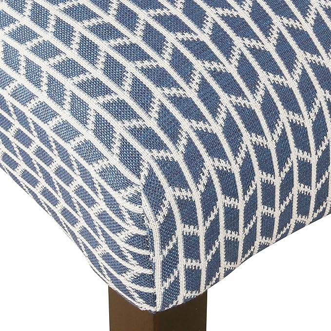 HomePop Classic Parsons Dining Chairs, Pack of 2, Blue Geometric - LeafyLoom