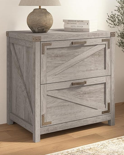 kathy ireland Home by Bush 2-Drawer Lateral File Cabinet, Letter/Legal, Restored Gray, 29-Inch (CGF129RTG-03) - LeafyLoom