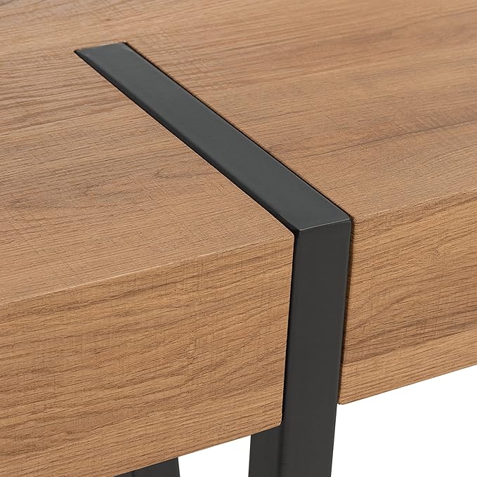 SAFAVIEH Home Collection Alyssa Mid-Century Rustic Industrial Brown Dining Room Table DTB7000D, 0, Natural/Black - LeafyLoom