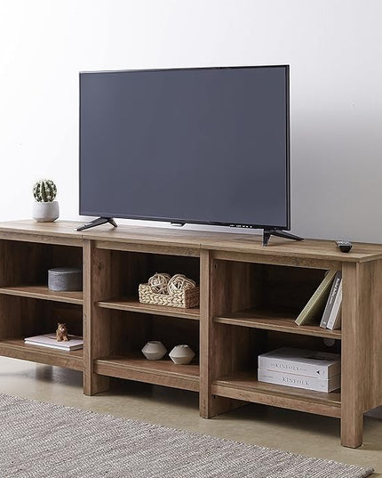 Rockpoint 70inch TV Stand Storage Media Console Entertainment Center, Rustic Oak - LeafyLoom