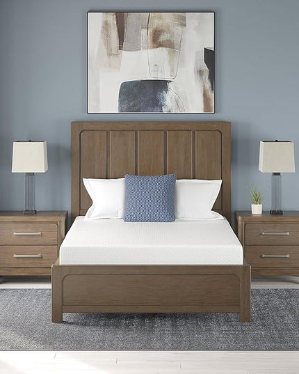 Signature Design by Ashley Twin Size Chime 8 Inch Medium Firm Gel Memory Foam Mattress with Green Tea & Charcoal Extract - LeafyLoom