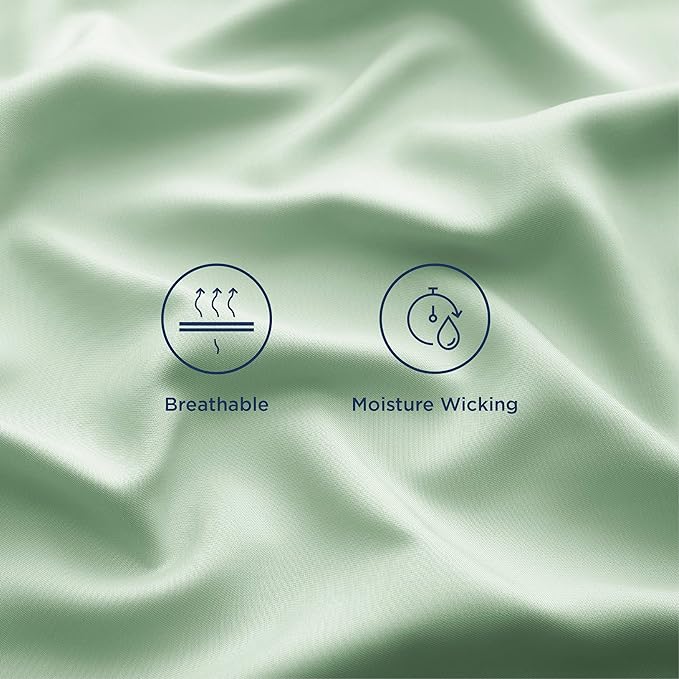 Bedsure Twin XL Sheet Set Dorm Bedding, Cooling Sheets Twin Extra Long Sheets, Rayon Derived from Bamboo, Deep Pocket Up to 16", Hotel Luxury Silky Bedding Sheets & Pillowcases, Sage Green - LeafyLoom